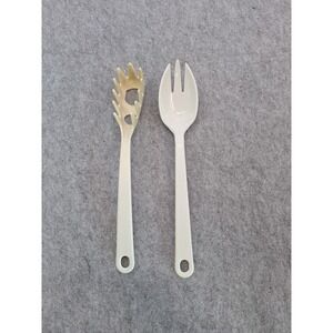 Tailor Made White Spaghetti Fork And Spork Vintage 11 Long
